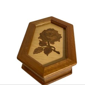 Vintage One of a Kind Marquetry Jewelry Box Titled “Rose” from 1988!